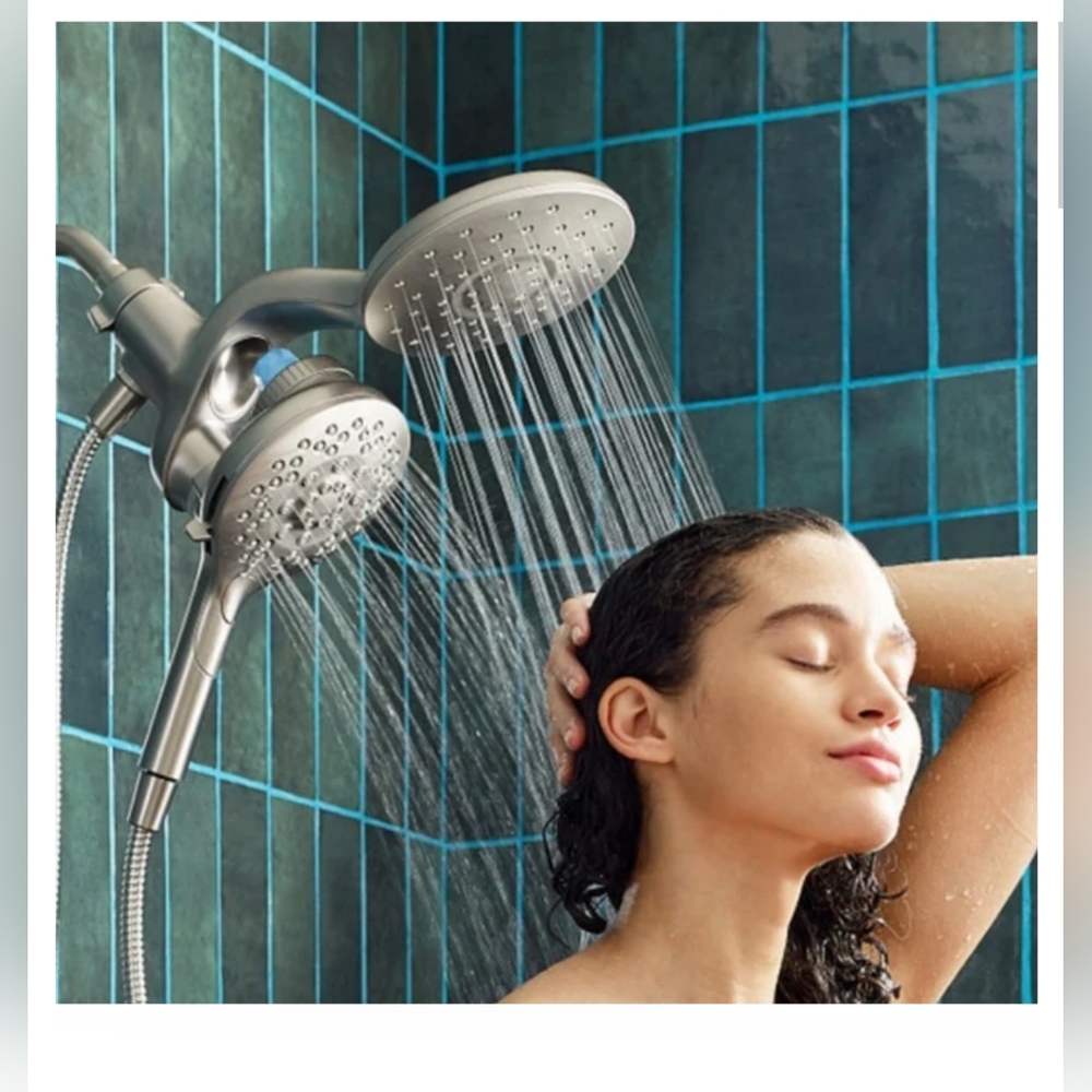 Luxury Dual Shower Head System Brushed Nickel Brand New In Original Box NWT